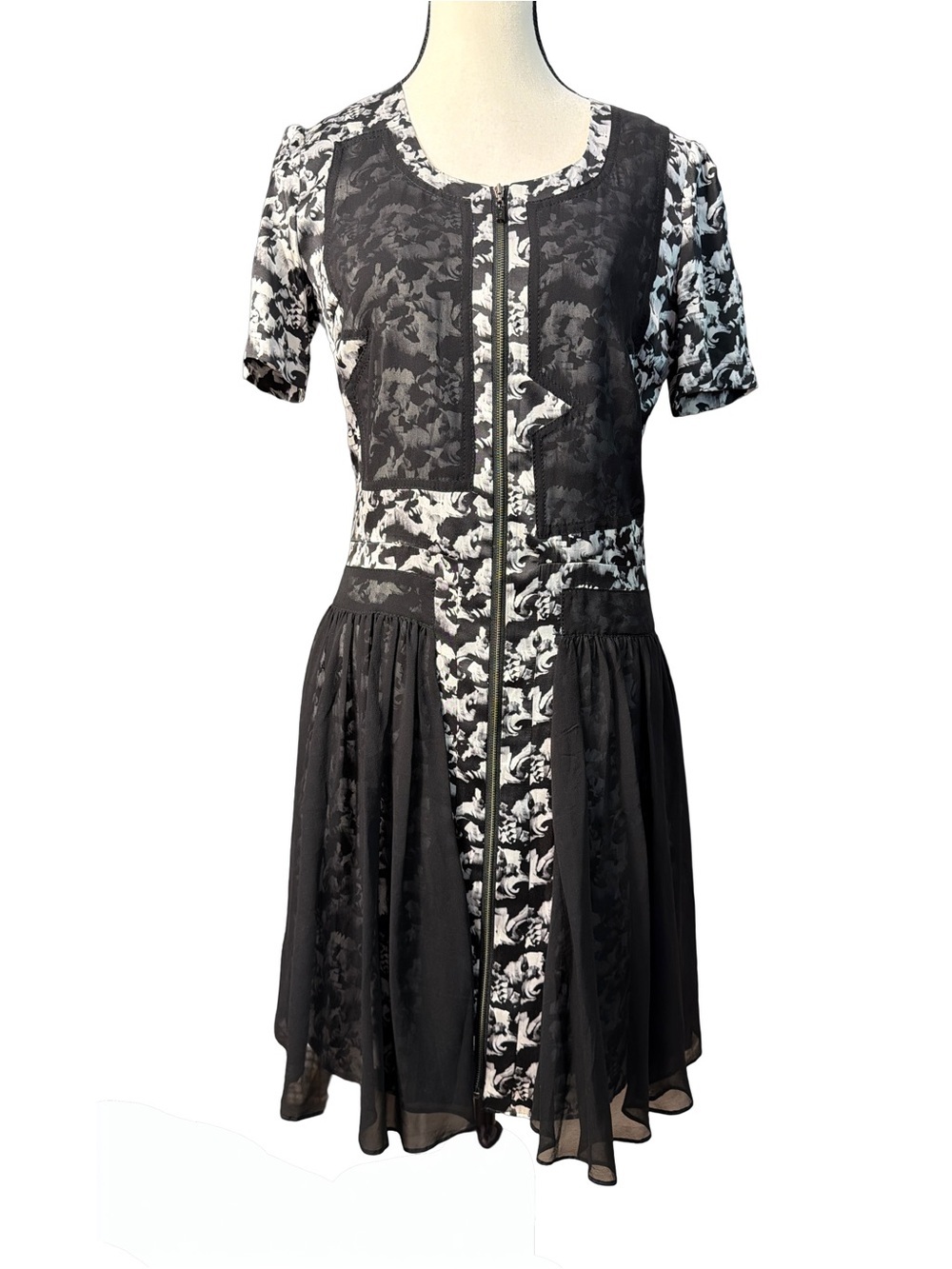 icb new york Black & White Mixed-Print Short Dress - Picture 2 of 5